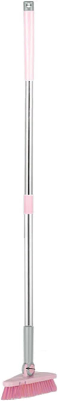 Cleaning Brush with Long Handle Floor Scrubbers for Tub Tile Cleaning Supplies Scrub Brush for Bathroom Bathtub Toilet Floor Kitchen Apartment Essentials forfor Women Men (Pink)