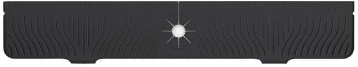 33 Inch sink splash guard Silicone Splash Guard Mat for Faucet, Narrow Edge Water Barrier for Kitchen Sink And Bathroom Washbasin (Black) (Black)