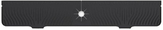 33 Inch sink splash guard Silicone Splash Guard Mat for Faucet, Narrow Edge Water Barrier for Kitchen Sink And Bathroom Washbasin (Black) (Black)