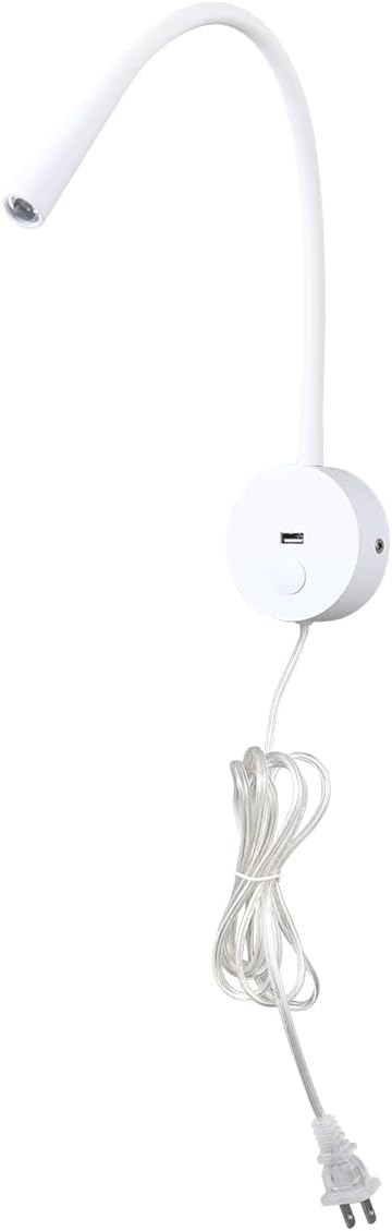 Wall Mounted Reading Lamp LED 3W Warm White 3000K Hardwired for Reading Matt Black(Black Hard-Wired 2PCS)