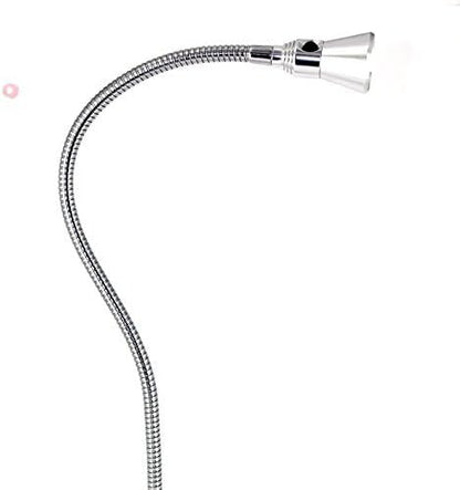 3W Gooseneck Bedside Reading Light, Wall/Headboard Mounted LED Art Gallery Display Lamp with Switch, Chrome(Plug)