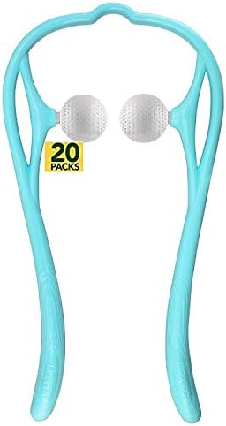 Mount Plus M1212 Shiatsu Neck Massager for Neck and Shoulder with Deep Tissue Trigger Point Manual Self Muscle Massage for Muscle Pain Relief (Simulates Massage Therapist Hands) (Blue)