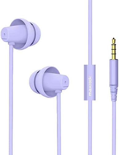 MAXROCK Sleep Earbuds,Ultra Soft Lightweight Sleep Earphones Headphones with Volume Control and Mic for Insomnia, Side Sleeper, Snoring, Air Travel, Meditation & Relaxation (Acid Blue)