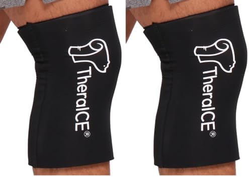 TheraICE Knee Ice Pack Wrap, Reusable Cold Compression Sleeve for Injuries | Flexible Gel Ice Pack, Cooling Knee Sleeve for Elbow, Ankle & Calf, Post-Surgery Recovery, ACL MCL Relief