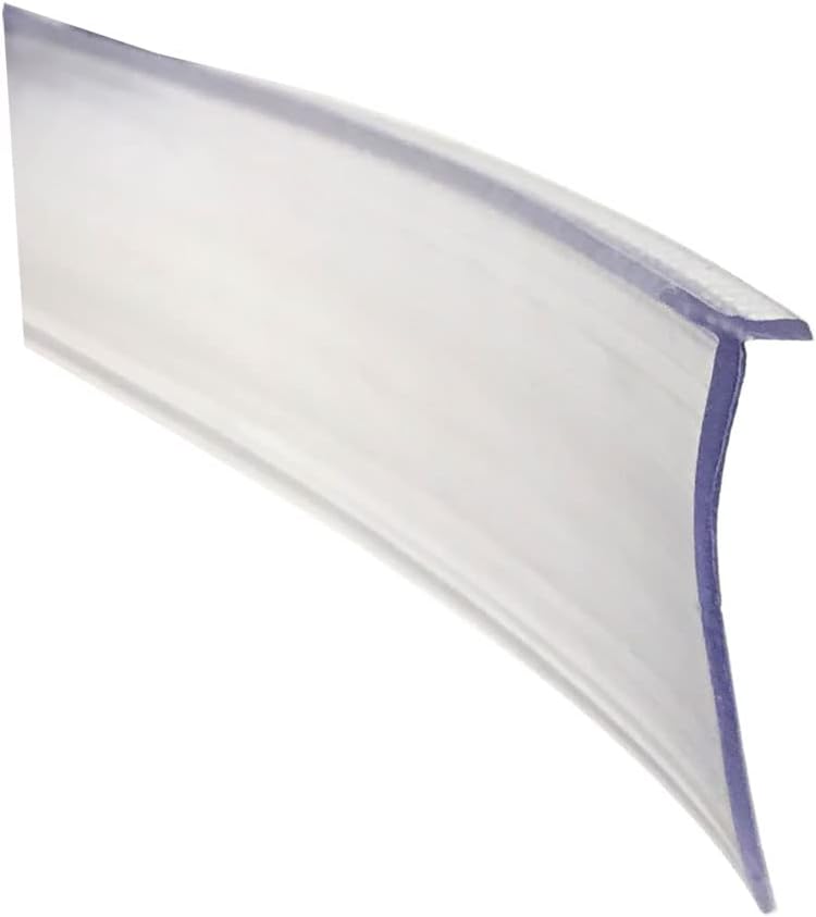 Gordon Glass® Clear Tapered Shower Door Bottom Seal and Sweep T Type - 36 in Long, Height - Tapered from 7/8" to 1/2"