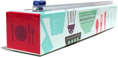Chicwrap Veggies Refillable Plastic Wrap Dispenser - Includes One 12" x 250' Roll of Professional Grade Plastic Wrap - BPA Free and Kosher Certified - Reusable Dispenser w/Slide Cutter | Reusable Plastic Wrap Dispenser with Four Non-Slip Rubber Feet and
