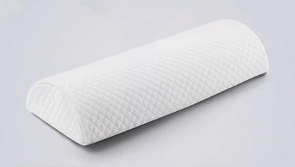 Memory Foam Half Moon Shaped Bolster Pillow for Neck Leg Knee Lumbar Feet Lower Back 16.5x7x4 (Grey)