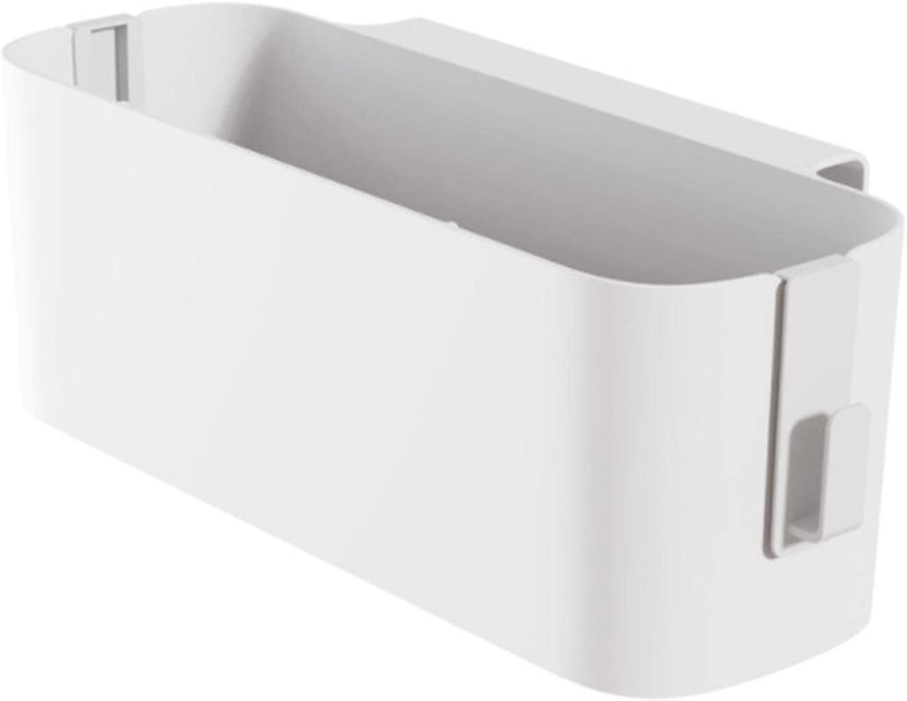 Bedside Storage Caddy with Double Hooks, 13 in White Hanging Bed Organizer for Headboards, Bunk Beds and Dorm Rooms