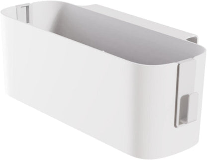 Bedside Storage Caddy with Double Hooks, 13 in White Hanging Bed Organizer for Headboards, Bunk Beds and Dorm Rooms