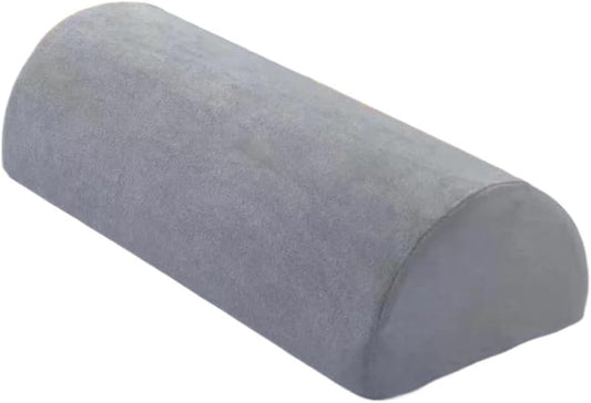Half Moon Bolster Semi-Roll Knee Pillow Ankle & Knee Support Elevation Back Lumbar Neck Relief Pain Quality Memory Foam Filling(Gray)