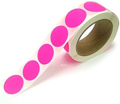 Blank Color Coding Stickers, Writable Surface â€“ 500 Permanent Labels per Roll (Yellow Fluorescent, 1.5" Circle)