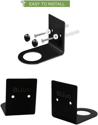 BiJun Soap Dispenser Wall Mount,1.06in Shampoo Conditioner Dispenser | Soap Dispenser Holder Refillable Shower Shampoo Conditioner Dispenser Set of 2 Black Space-Saving for Kitchen Bathroom ﻿
