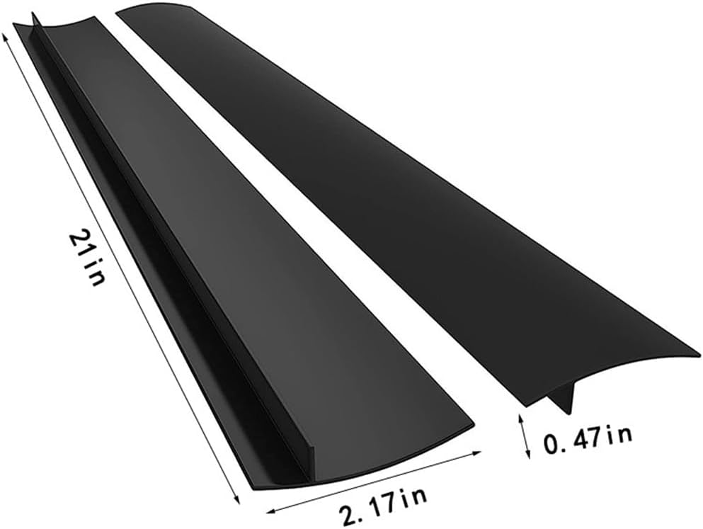 Silicone Stove Gap Covers (1 Pack), Heat Resistant Oven Gap Filler Seals Gaps Between Stovetop and Counter, Easy to Clean 21 Inches, Black