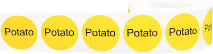 Yellow with Black Carnitas Circle Dot Adhesive Stickers, 1 Inch Round Labels, 500 Total Stickers