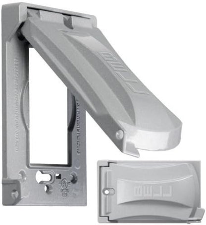 BELL 1-Gang Weatherproof Universal Metal Flip Cover, 12-in-1, Gray