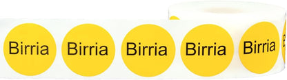Yellow with Black Carnitas Circle Dot Adhesive Stickers, 1 Inch Round Labels, 500 Total Stickers