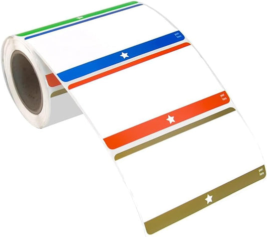 L Liked 200 Removable Labels 2"x3.5", 5 Colors Freezer for Storage