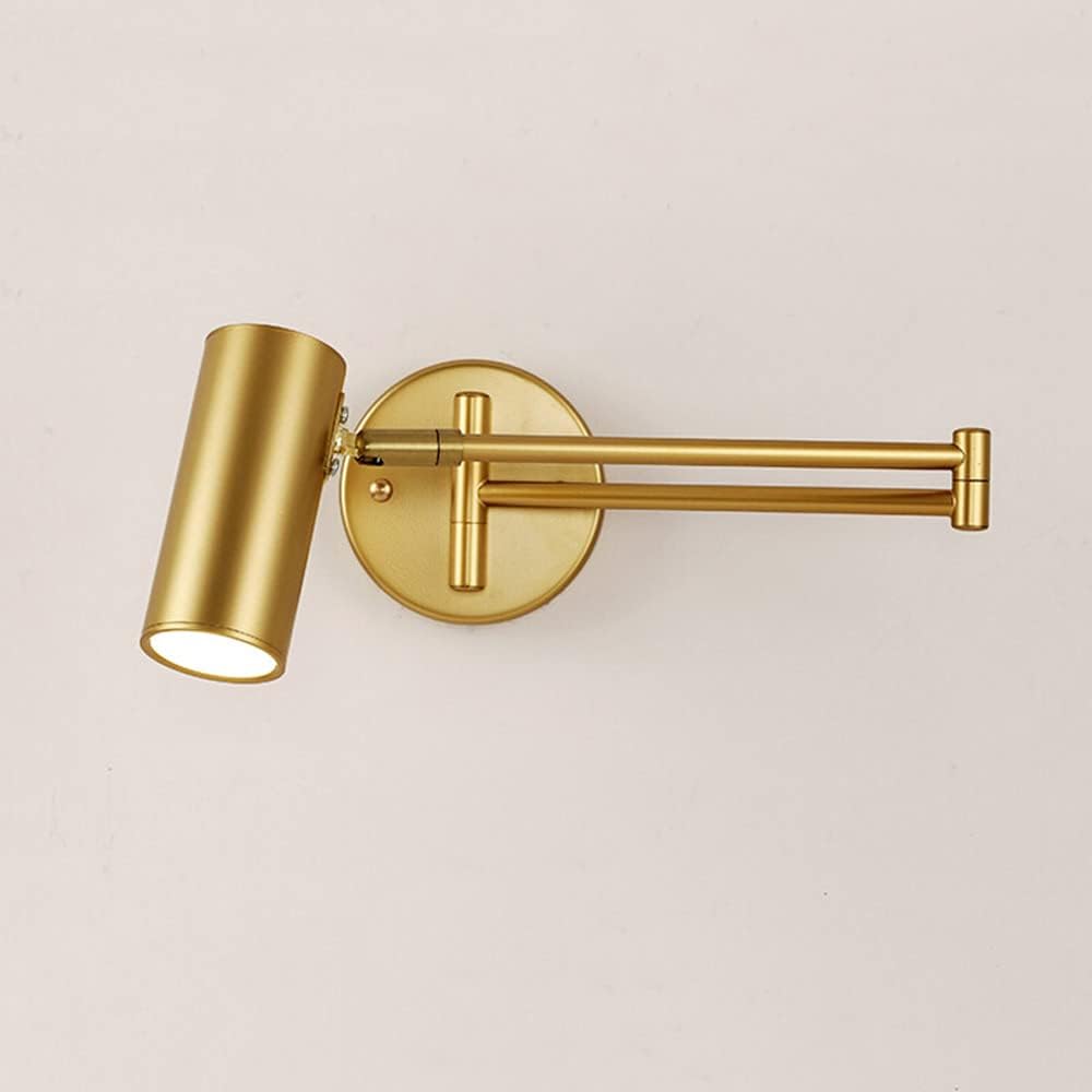 Swing Arm Wall Sconce Adjustable Wall Mount Reading Light Headboard Lamp, Modern Hardwired Sconces GU10 Wall Swivel Spot Lights for Bedroom Bedside Living Room Study