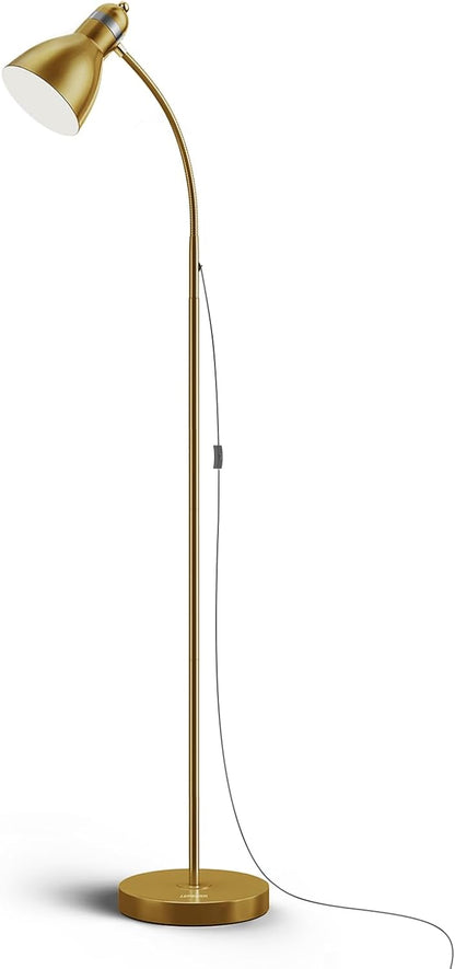 LEPOWER Floor Lamp, Metal Standing Lamp with Adjustable Gooseneck for Dorm | Easy to Assemble, E26 Base, Sturdy Metal Base, Convenient Switch, Task Reading Pole Lights for Office & Bedroom, Living Room