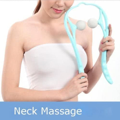 Mount Plus M1212 Shiatsu Neck Massager for Neck and Shoulder with Deep Tissue Trigger Point Manual Self Muscle Massage for Muscle Pain Relief (Simulates Massage Therapist Hands) (Blue)