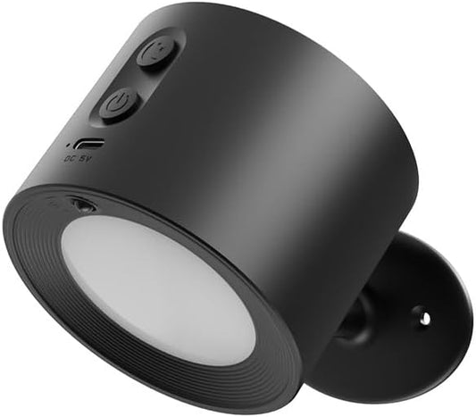 LED Wall Mount Light with Projection Rechargeable Wall Light, 3 Color Temperatures, Remote Control and Touch, 360° Rotating Dimmable Cordless Wall Light for Study Bedroom Reading Bedside (black)