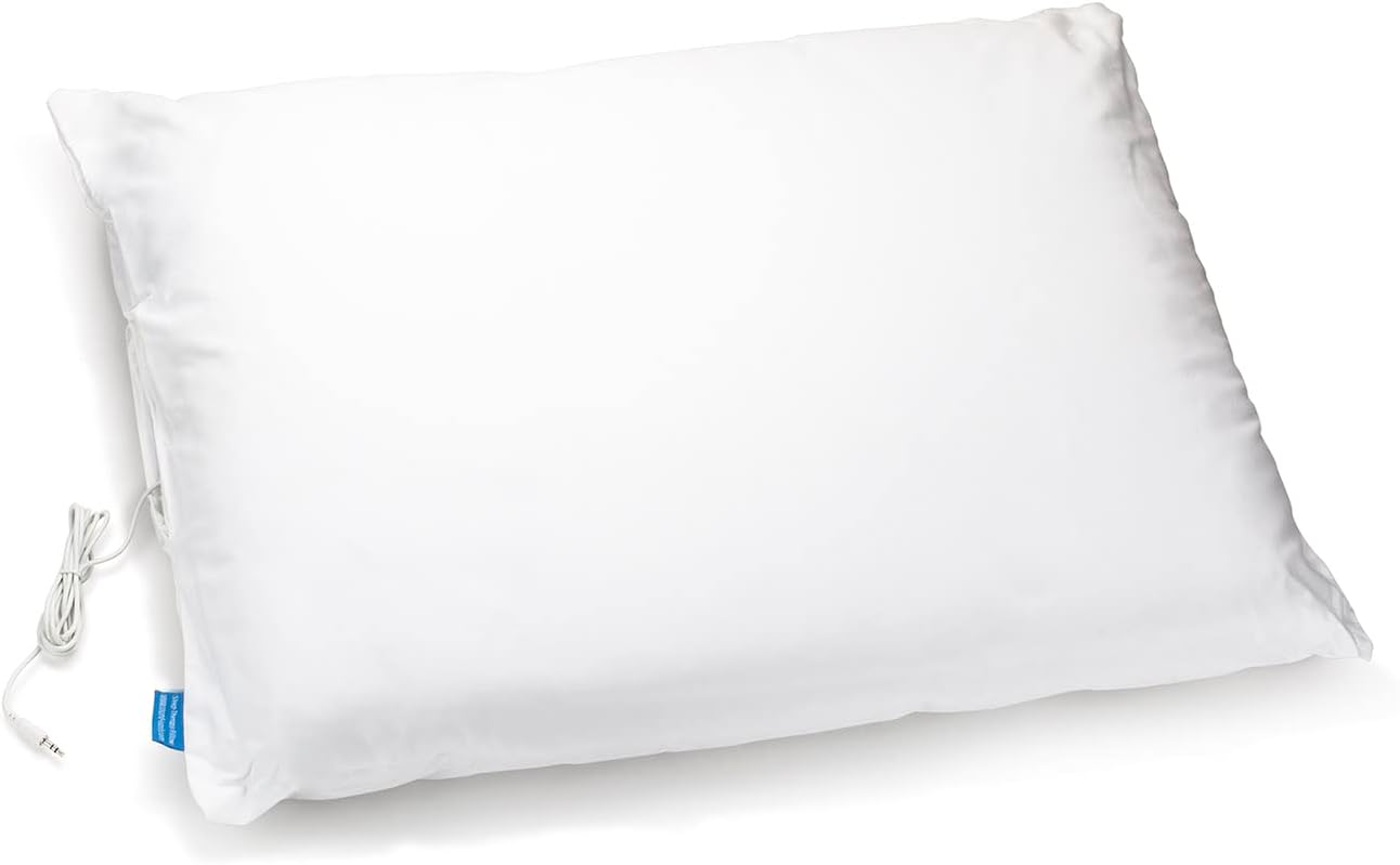 Sound Oasis Pillow Speakers, 2 UltraThin Stereo Speakers, Volume Control, Surround Sound for Music, Sleep, Tinnitus Masking, Connect to External Sound Source with 1/8" 3.5mm Headphone Jack Plug, White