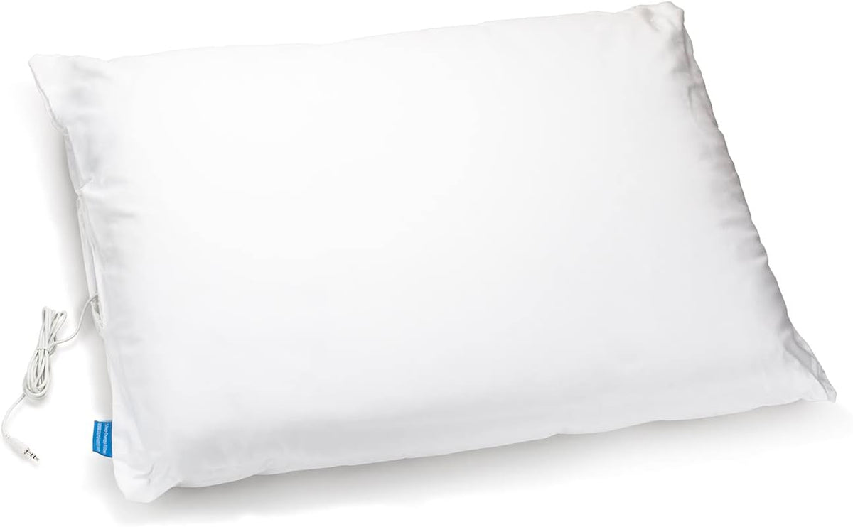 Sound Oasis Pillow Speakers, 2 UltraThin Stereo Speakers, Volume Control, Surround Sound for Music, Sleep, Tinnitus Masking, Connect to External Sound Source with 1/8" 3.5mm Headphone Jack Plug, White