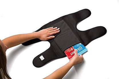 MUELLER Sports Medicine Reusable Cold/Hot Therapy Wrap, Ice Pack, Cold & Hot Packs for Injuries and Pain Relief, Black, Large