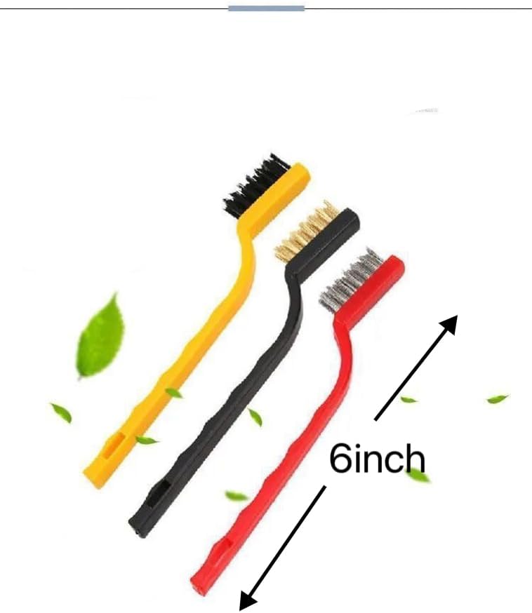 Katartizo 5Pcs Kitchen Stove Cleaning Brush + Scraper Tool Set, Heavy Duty Scraper for Gas Burners Cooktop Pot Pan Brass, Stainless Steel and Nylon Brush Head Brushes for Range Hood Grease Grime