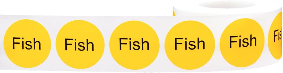 Yellow with Black Carnitas Circle Dot Adhesive Stickers, 1 Inch Round Labels, 500 Total Stickers