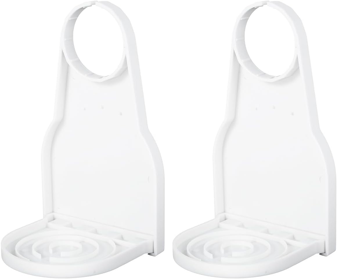 2 Pack Detergent Cup Holder Anti-Slip Detergent Drip Catcher Thick Plastic Laundry Drip Tray Catcher No More Leaks or Mess Laundry Room Gadget for Softener(White foldable)