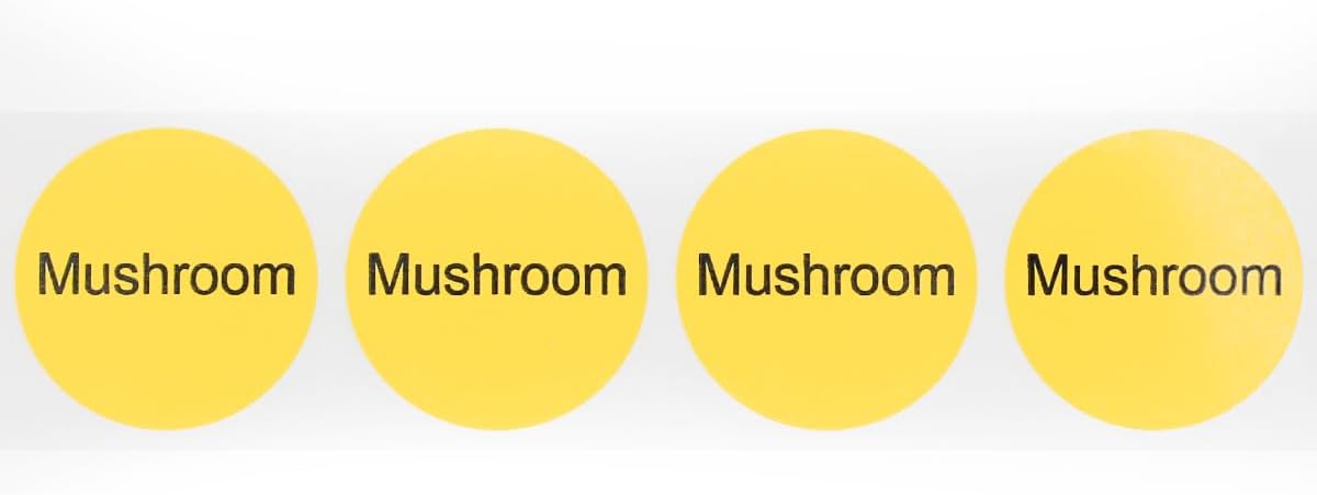 Yellow with Black Carnitas Circle Dot Adhesive Stickers, 1 Inch Round Labels, 500 Total Stickers