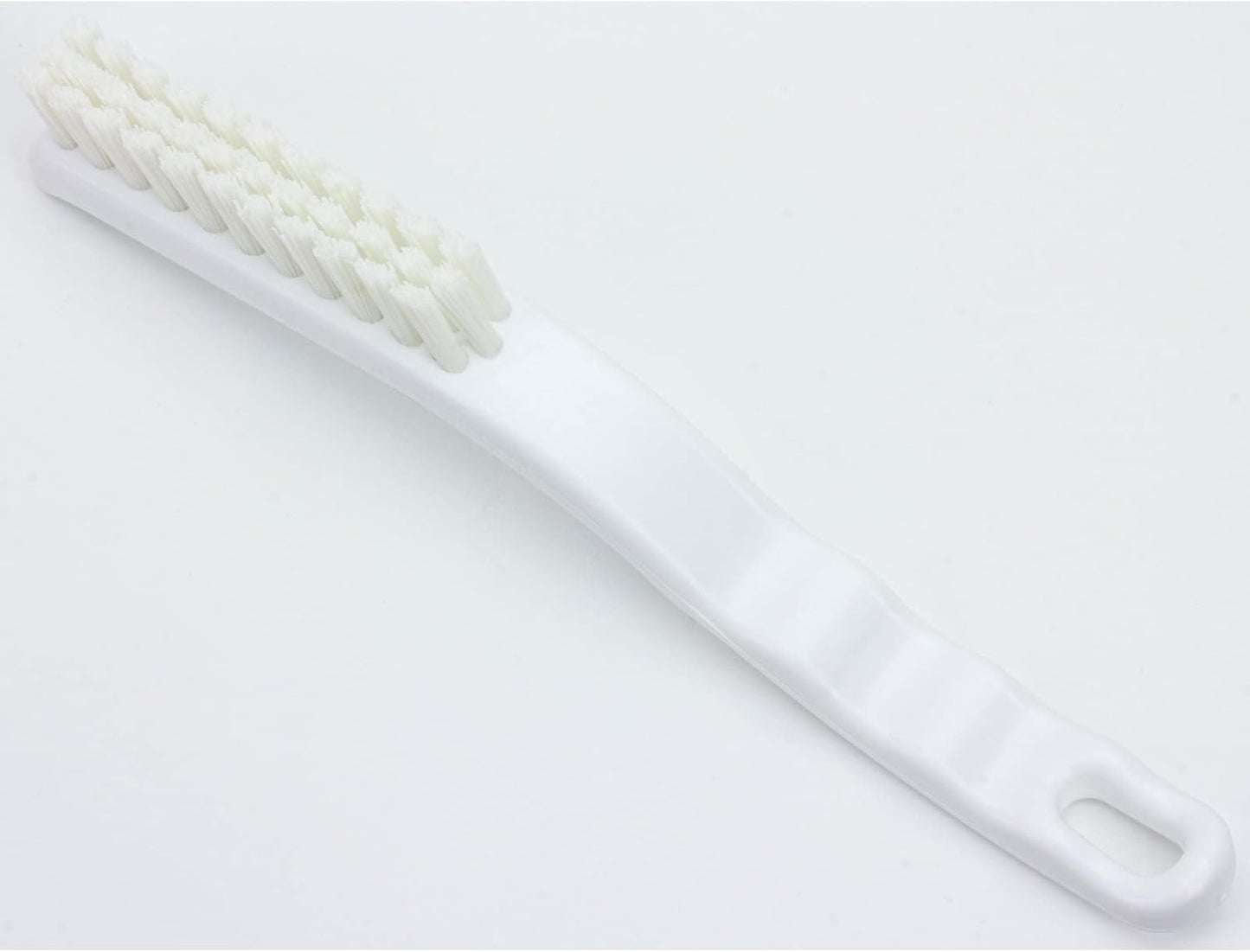 SPARTA Grout Brush with Stiff Nylon Bristles, 8 Inch, White | Flo-Pac, Stiff Crimped Nylon Bristles, 2.75-Inch Brush Section, Narrow Crevices, BPA Free