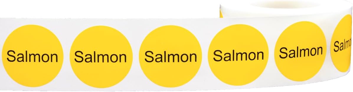 Yellow with Black Carnitas Circle Dot Adhesive Stickers, 1 Inch Round Labels, 500 Total Stickers