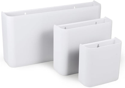 Picowe Magnetic Laundry Storage, Large Lint Holder Bin, Space-Saving Trash Container Hanging on Dryer, Washer or Wall Mount (Gray White)