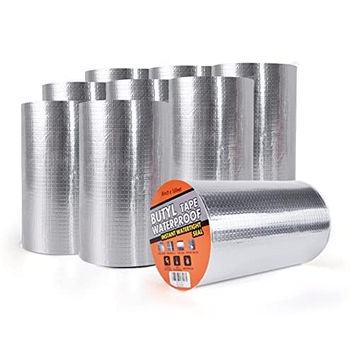 TAPEBEAR Butyl Tape Aluminum Waterproof Sealing Tape 2" x 16Feet | Sealant Tape for RV Repair, Window, Silicone, Glass & EDPM Roof Leak Patching, Boat and Pipe Sealing, Silver