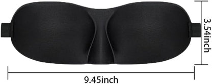 Sleep Mask for Back and Side Sleepers 1 Pack, 3D Light Blocking Eye Mask for Sleeping, Zero Pressure Eye Cover for Women and Men, Lightweight Breathable Night Blindfold Black