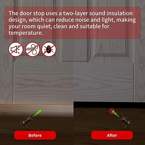 2 Pack Door Draft Stopper, 36” Length Cuttable Weather Stripping Door Seal, Strong Adhesive Door Sweep for Exterior and Interior Doors (2, Black)