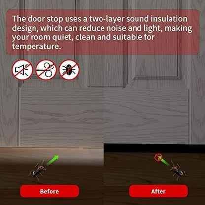 2 Pack Door Draft Stopper, 36” Length Cuttable Weather Stripping Door Seal, Strong Adhesive Door Sweep for Exterior and Interior Doors (2, Black)
