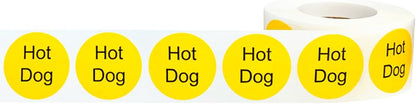 Yellow with Black Carnitas Circle Dot Adhesive Stickers, 1 Inch Round Labels, 500 Total Stickers