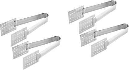 Luxshiny Tea Bag Clamp Set of 2 Stainless Steel Tea Bag Squeezer Tongs with Strainer and Solid Side Multipurpose Clips for Kitchen Ice Cubes Dishwasher Safe 5.51 X 1.57 X 0.78 in