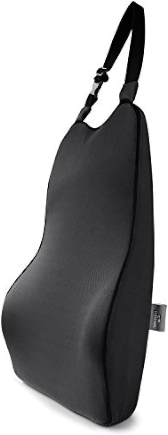 Lumbar Support Pillow for Car – Memory Foam Whole Back Relief | Adjustable Straps, Washable Cover, Anti-Slip – Daily Commute & Long Trips – 16.9"x20.9"(2.4" Thin) – Trusted by Pro Drivers