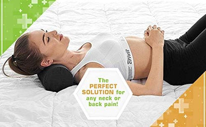 BodyHealt Neck Roll - Original Cervical Round Pillow for Head, Spine & Back Pain Relief. Circle Support for Sleeping. Cylinder Firm Lumbar Bolster