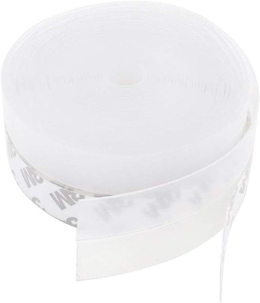 TBWHL Shower Door Bottom Seal Strip Silicone Rubber Sealing Sticker 16 Feet Translucent for Glass Sliding Doors/Shower Enclosures, Self-Adhesive Dust/Noise Proof Weatherstrip (35mm)