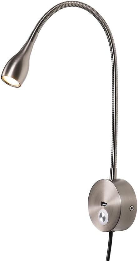 LED Reading Lamp 3W Warm White 3000K for Reading Books Black Plug Cord 2PCS (RS032)