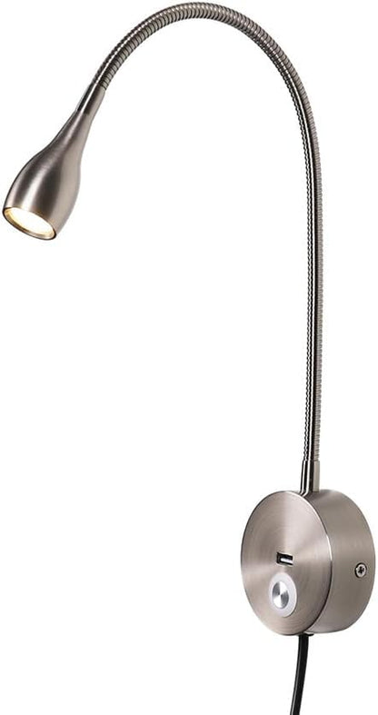 LED Reading Lamp 3W Warm White 3000K for Reading Books Black Plug Cord 2PCS (RS032)