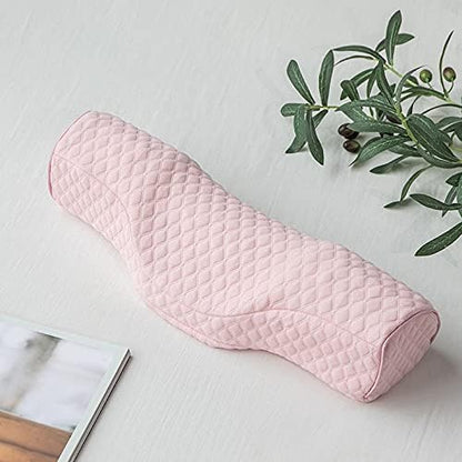 Cervical Neck Pillow for Pain Relief Sleeping, Neck roll Pillow Memory Foam for Stiff Neck Pain Relief ，Travel Bolster Pillow for Bed for Side Sleepers Back Sleeper. (Blue)