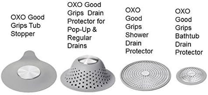 OXO Good Grips Silicone Shower & Tub Drain Protector, Hair Drain Catcher