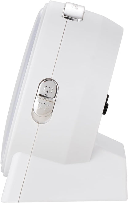 Tinload 4.3" No Ticking Analog Alarm Clock,Silent Readable for Seniors,Easy to Set,Gradual Rise Alarm,Big Numbers,On/Off Switch on Side,Gentle Wake,Snooze,Lighted on Demand,Battery Operated,Black