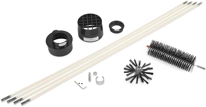 Dryer Vent Duct Cleaning Kit - Gardus RLE202 LintEater Rotary Dryer Vent Cleaner Kit, Removes Lint, Dryer Vent Cleaning System Extends Up to 12’ with 4 Flexible 3' Rods, Air Duct Cleaning Tools